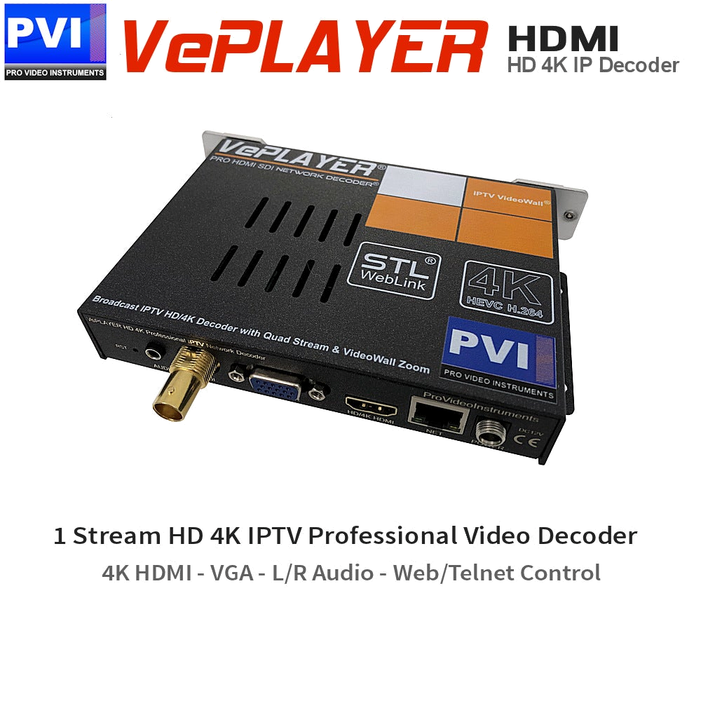 VePLAYER - Professional HD 4K IPTV Decoder - – Pro Video Instruments