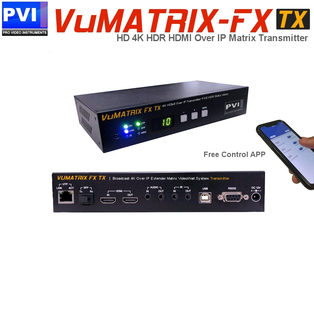 VuMATRIX-FX-TX- TRANSMITTER Unit - HD 4K Matrix Over IP Extender – Pro ...