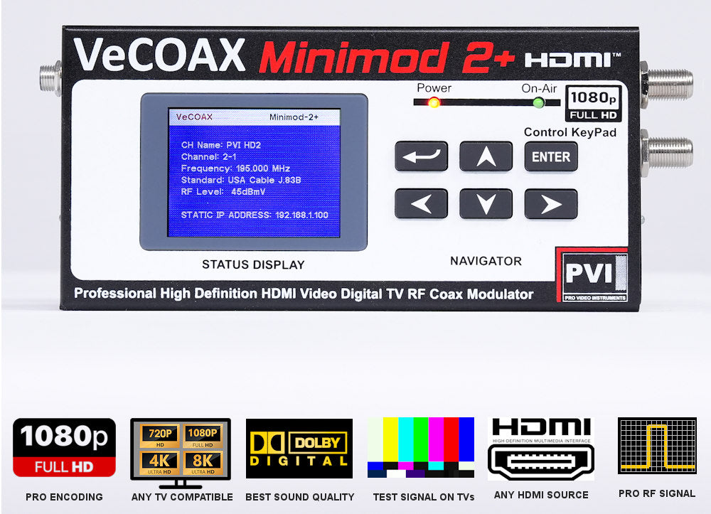 Minimod 2 is an HDMI Modulators | HDMI RF Modulator | HDMI QAM Modulator | HDMI ATSC Modulator | HD RF Modulator
